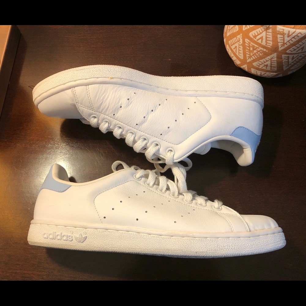 White and Blue Adidas Sneakers